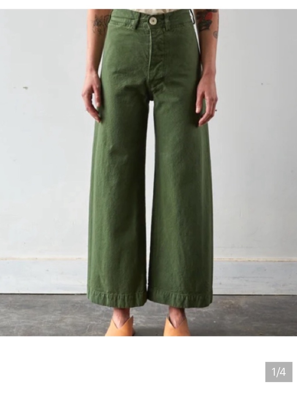 Jesse Kamm Olive Sailor Pants Size 4